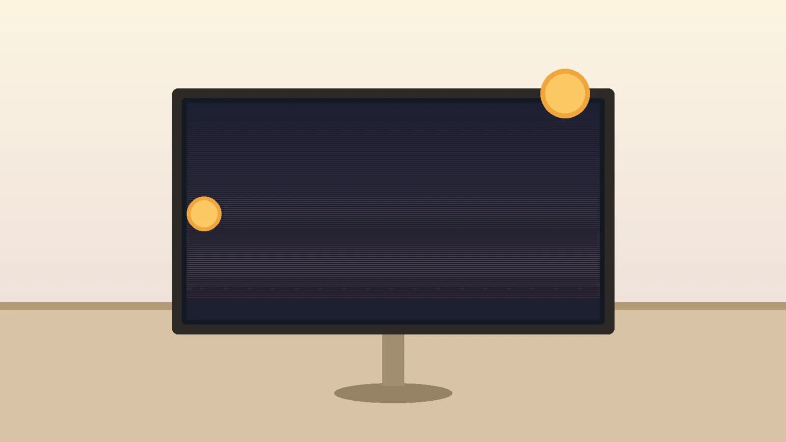 Monitor de 27 pulgadas sobre escritorio con luz ambiental suave