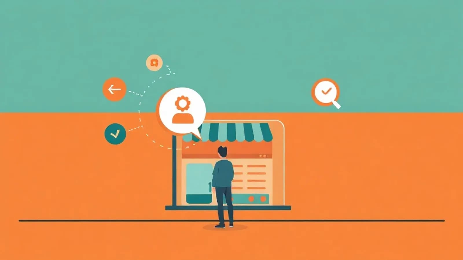 Comprador comprobando la ficha de un vendedor en marketplace