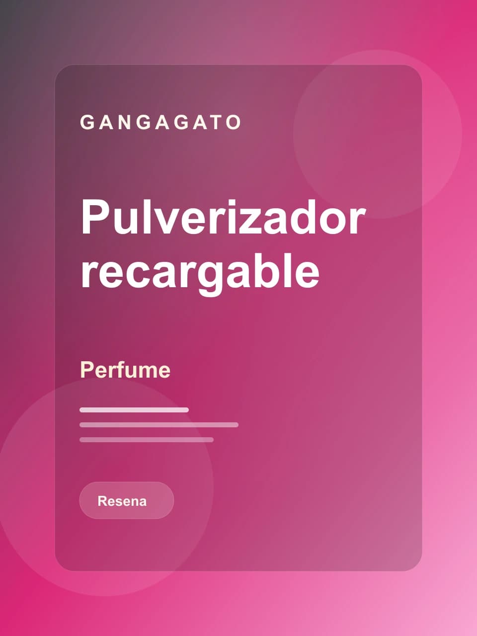 Pulverizador de perfume recargable mini