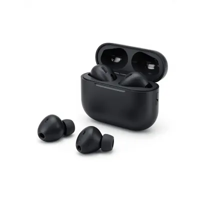 Auriculares inalámbricos negros con su estuche