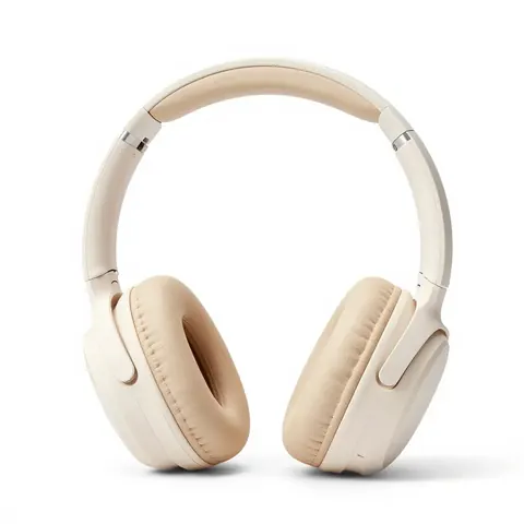 Auriculares de diadema color crema