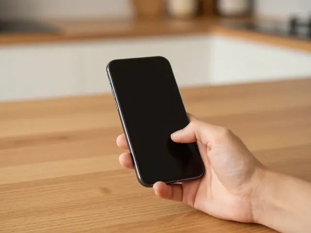Pulgar tocando la pantalla de un móvil